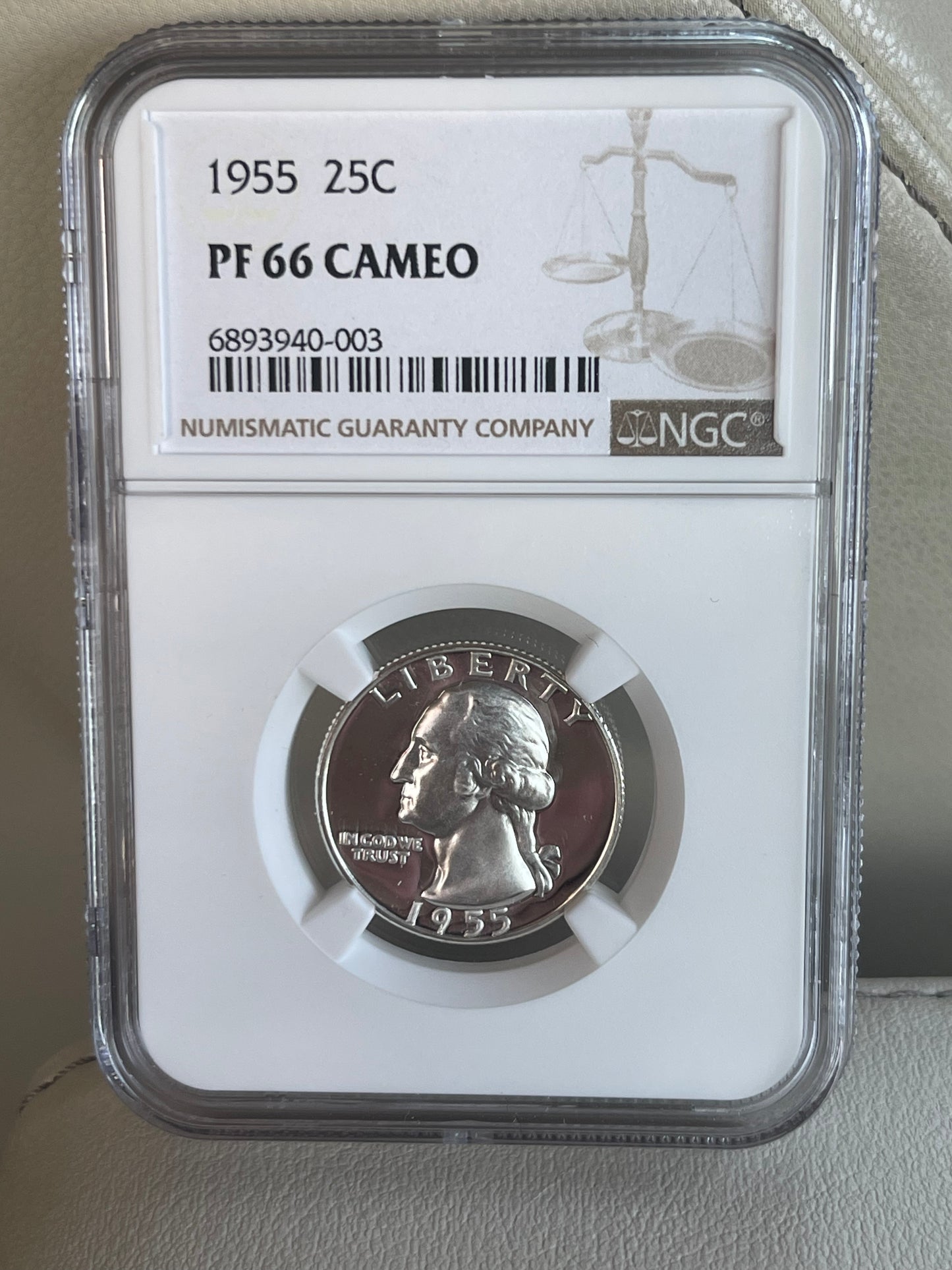 1955 PF 66 Cameo Silver Quarter