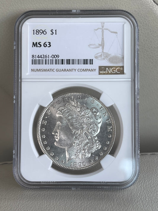 1896 Morgan Silver Dollar MS63 90% Silver