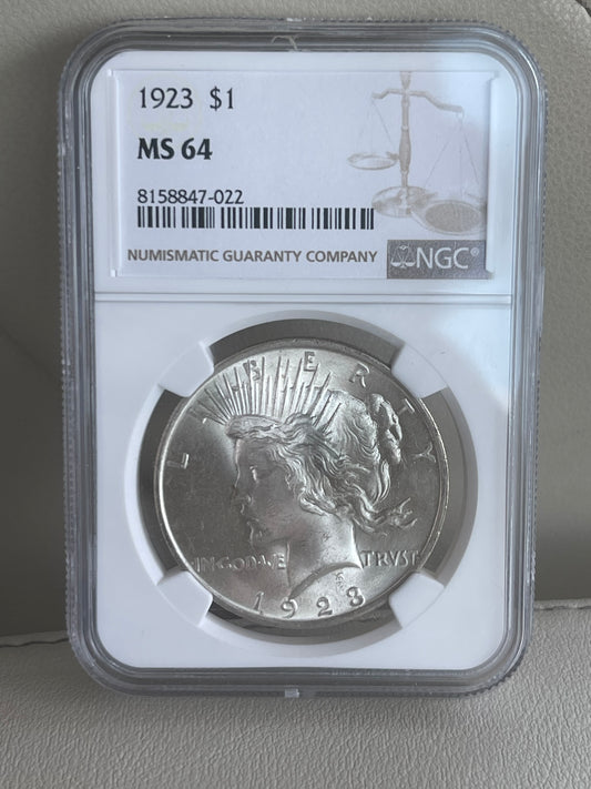 1923 Peace Dollar MS 64 90% Silver