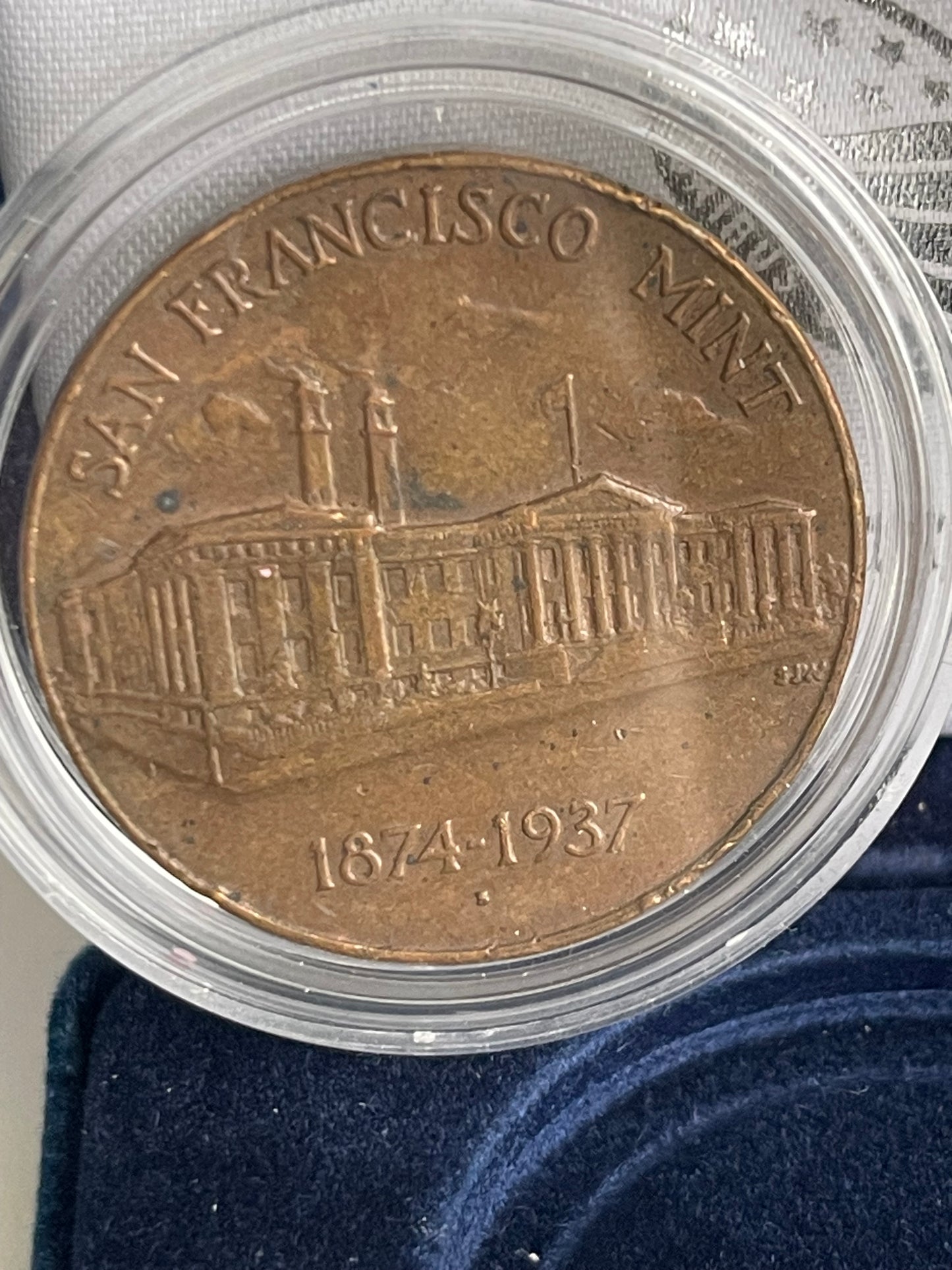 OLD SAN FRANCISCO MINT TREASURY 1874 - 1937 COMMEMORATIVE COIN SEALED